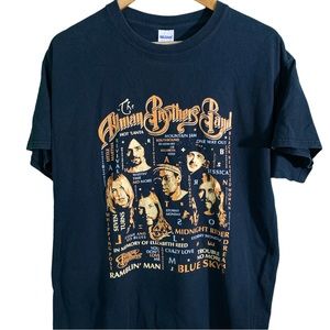 Allman Brothers T-Shirt Rock Band Group Faces & Songs Size Large